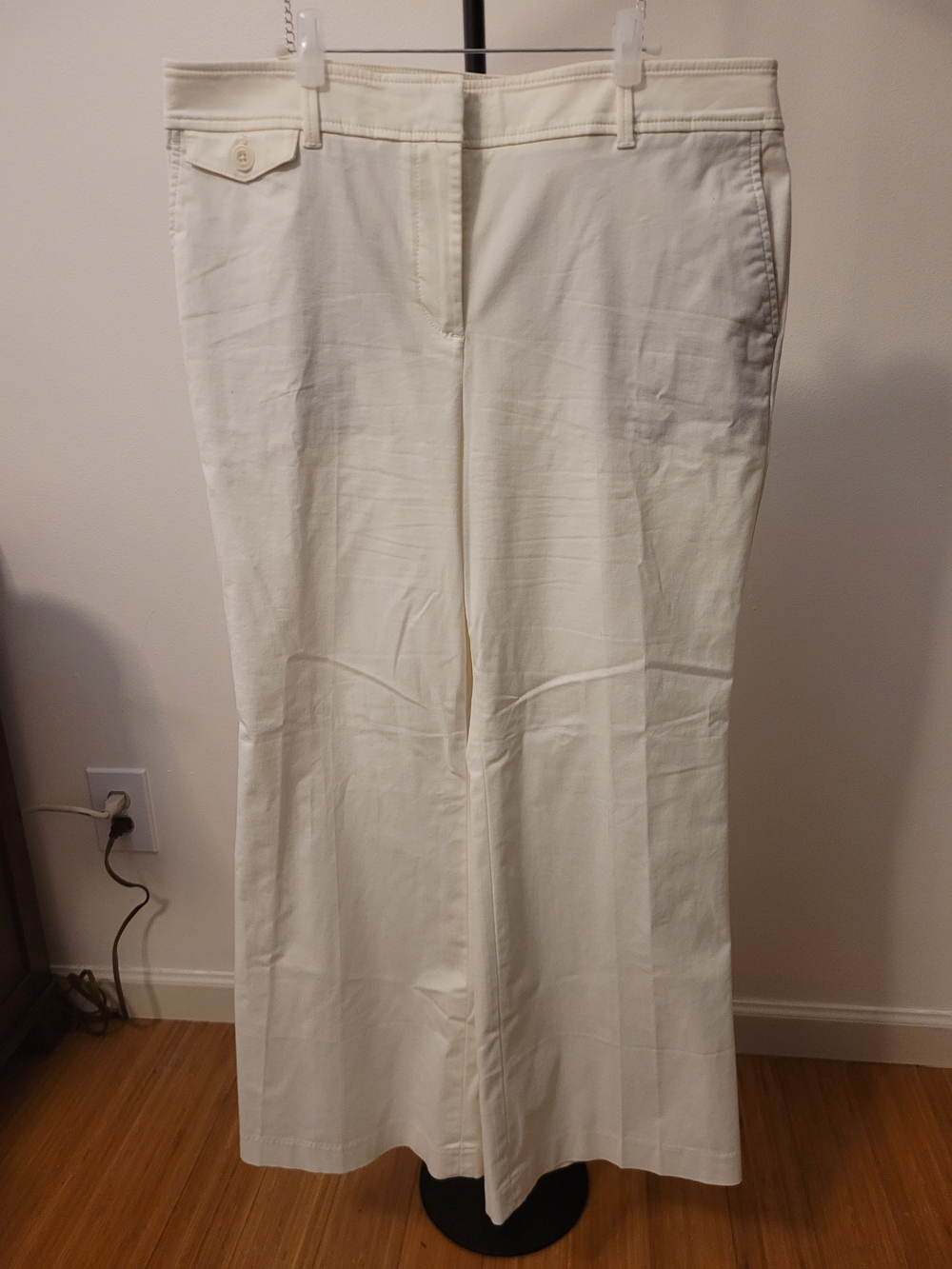 Talbots Petite White Wide-Leg Cotton Pants